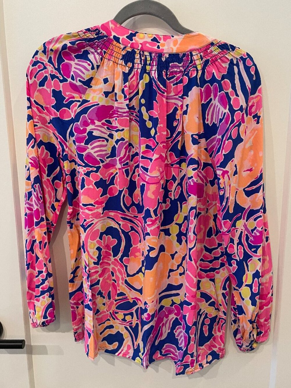 Lilly Pulitzer Bright Print Blouse Small Long Sleeve